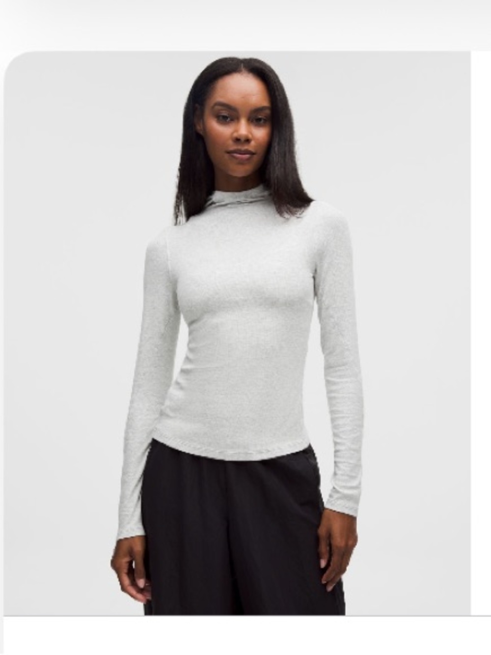 lululemon athletica Hold Tight Light Gray Long-Sleeve Hooded Top